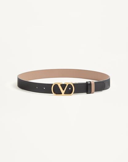 Vlogo Signature Reversible Shiny Calfskin Belt - 30mm / 1.2 In.