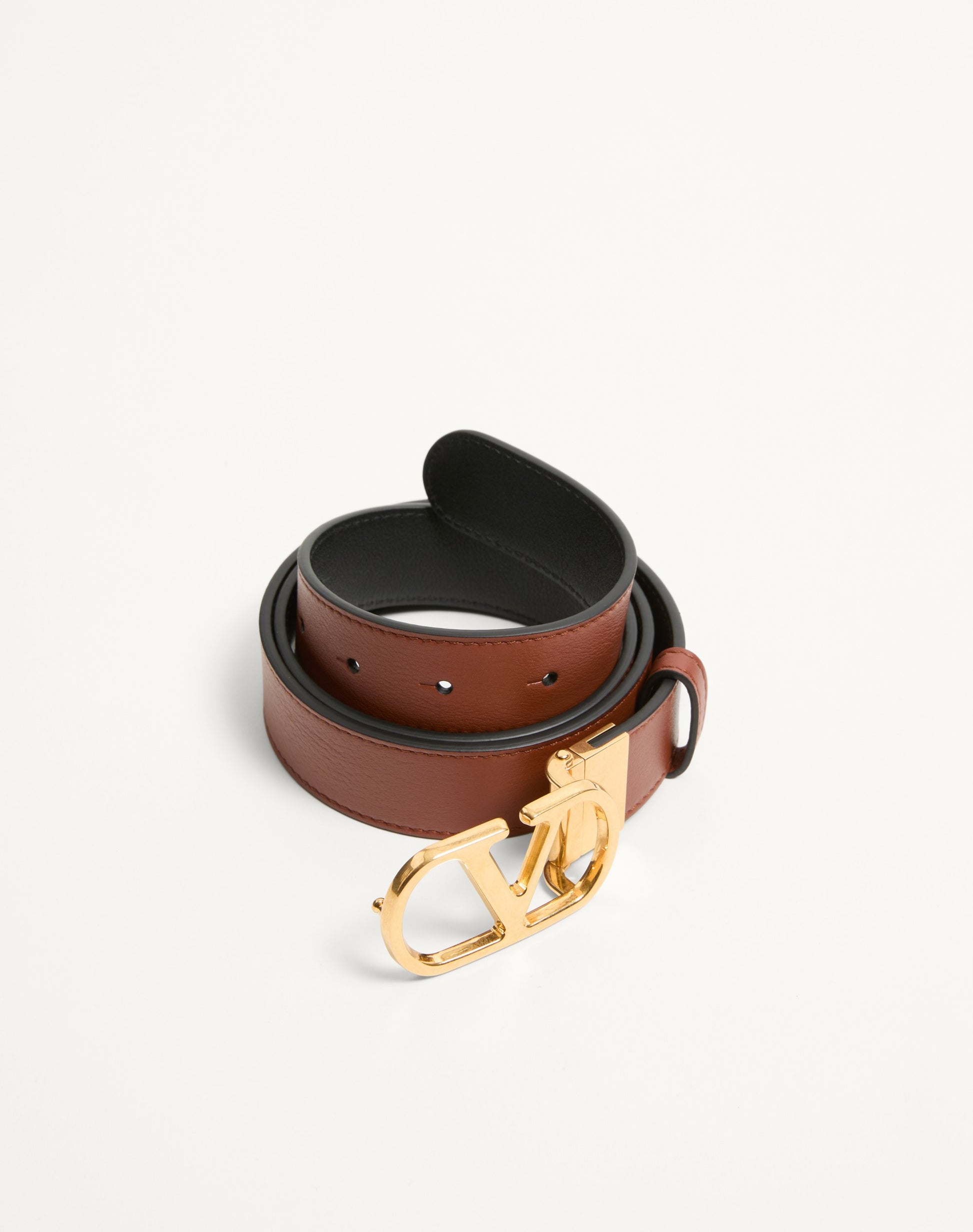 Vlogo Signature Reversible Shiny Calfskin Belt - 30mm / 1.2 In.