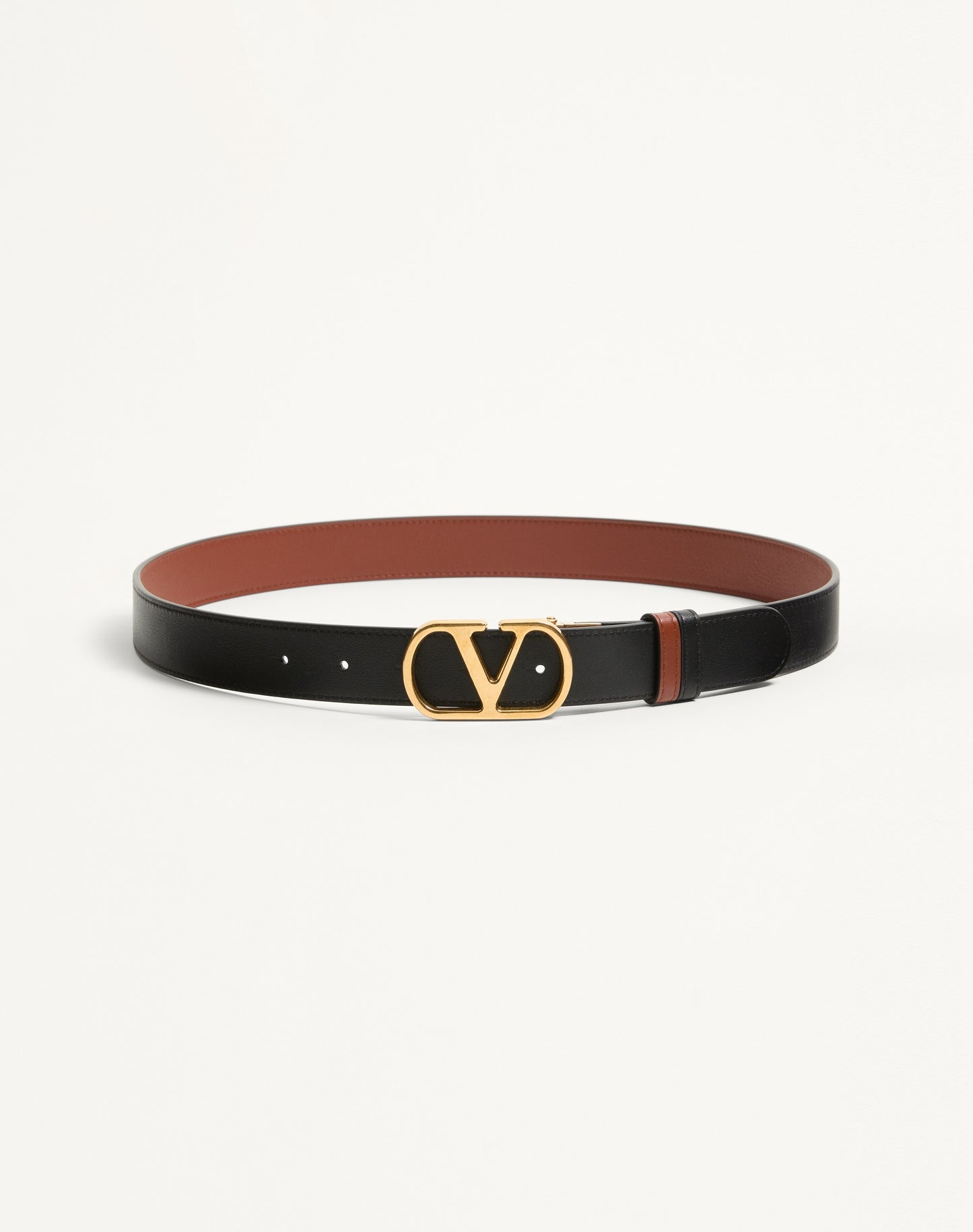 Vlogo Signature Reversible Shiny Calfskin Belt - 30mm / 1.2 In.