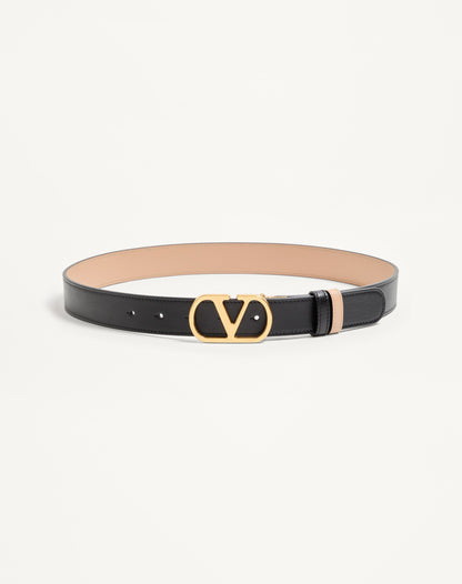 Vlogo Signature Reversible Shiny Calfskin Belt - 30mm / 1.2 In.