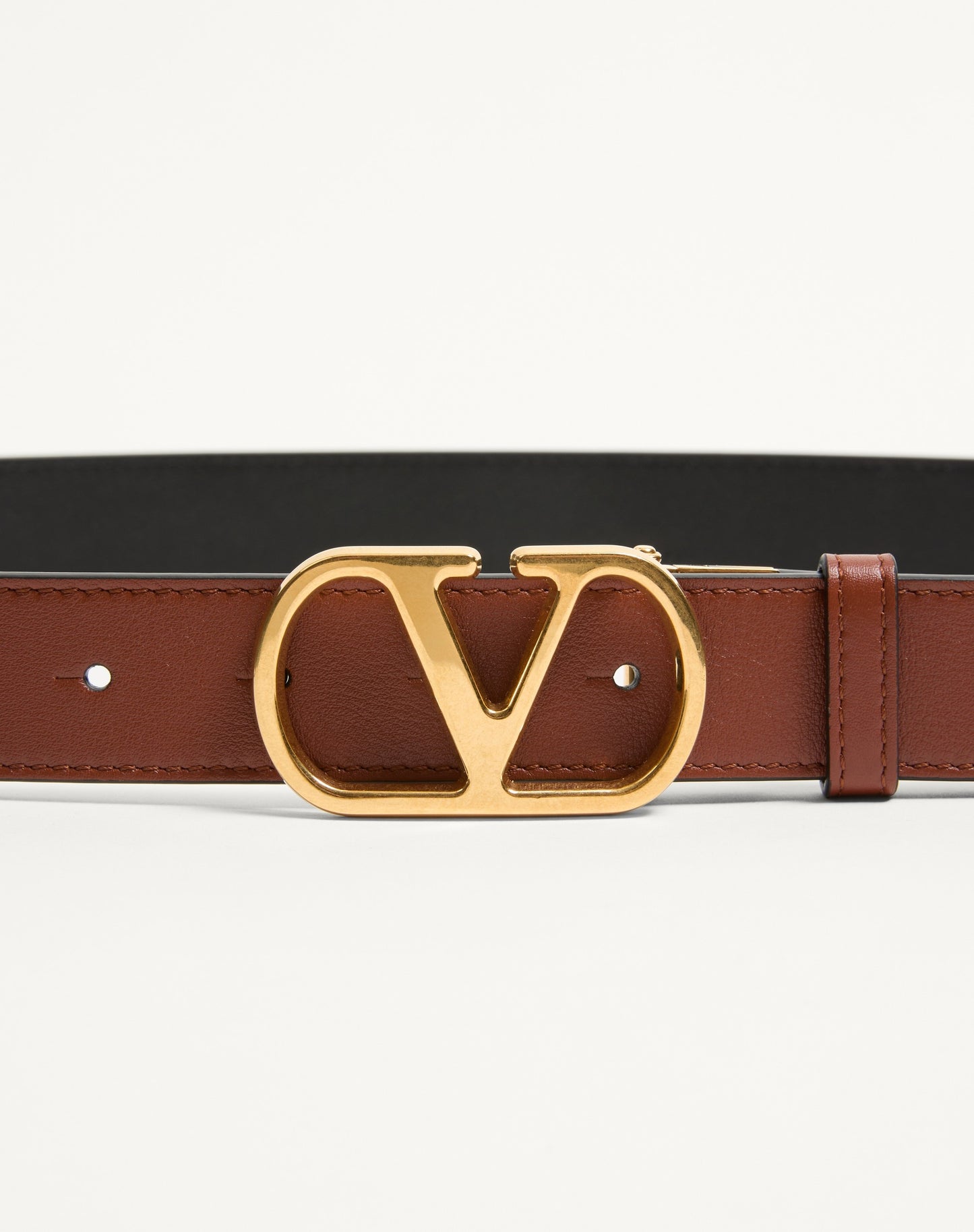 Vlogo Signature Reversible Shiny Calfskin Belt - 30mm / 1.2 In.