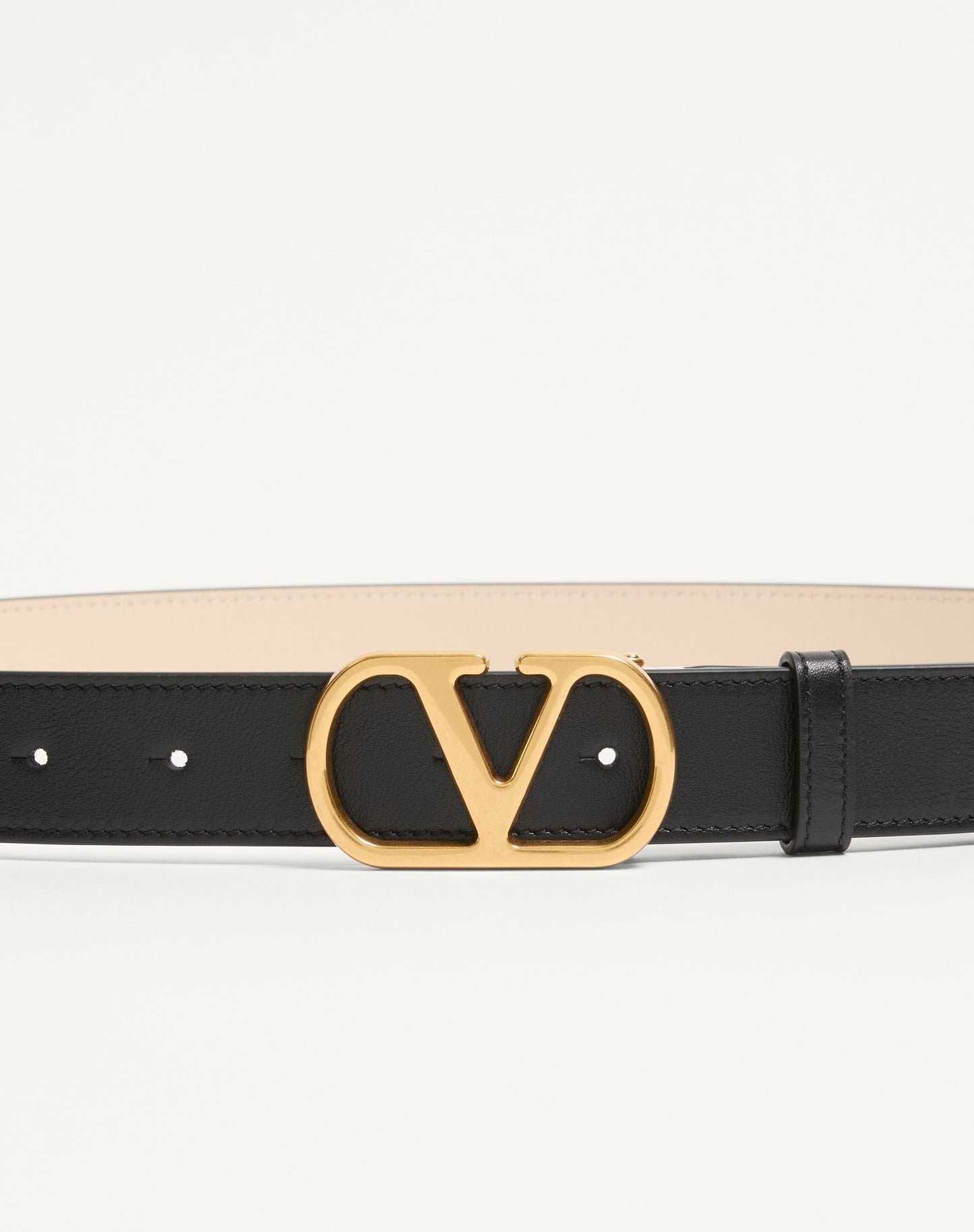 Vlogo Signature Reversible Shiny Calfskin Belt - 30mm / 1.2 In.