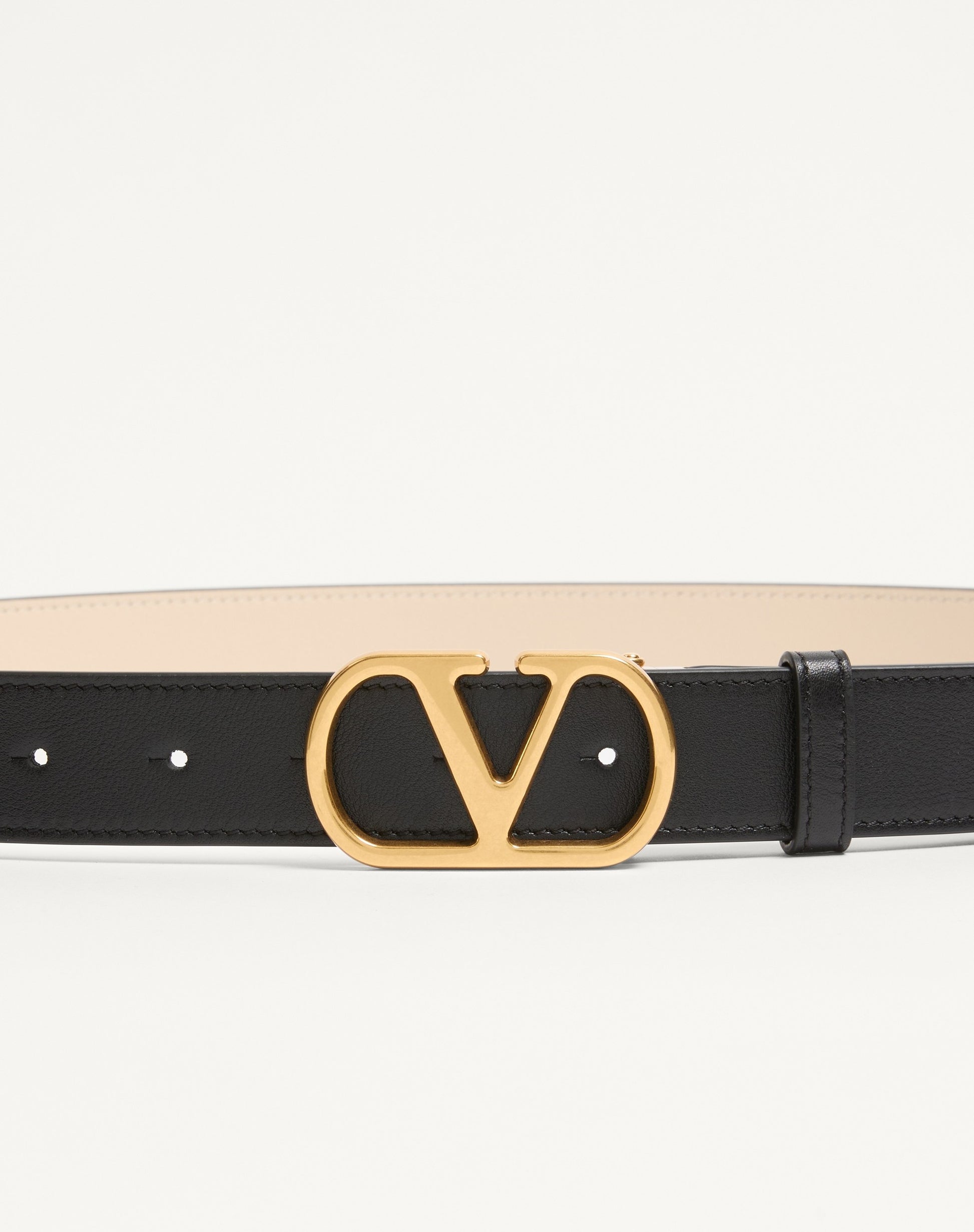Vlogo Signature Reversible Shiny Calfskin Belt - 30mm / 1.2 In.