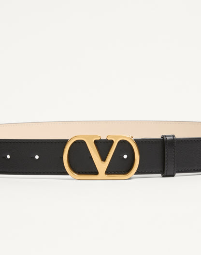 Vlogo Signature Reversible Shiny Calfskin Belt - 30mm / 1.2 In.