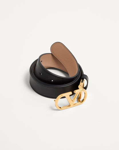 Vlogo Signature Reversible Shiny Calfskin Belt - 30mm / 1.2 In.