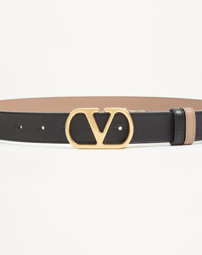 Vlogo Signature Reversible Shiny Calfskin Belt - 30mm / 1.2 In.
