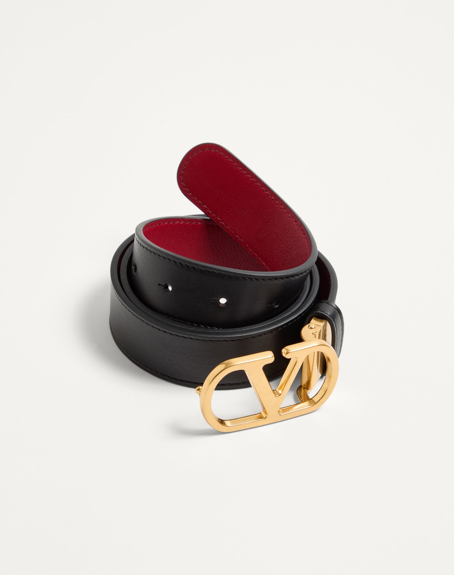 Vlogo Signature Reversible Shiny Calfskin Belt - 30mm / 1.2 In.