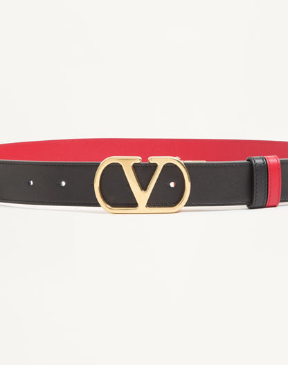 Vlogo Signature Reversible Shiny Calfskin Belt - 30mm / 1.2 In.