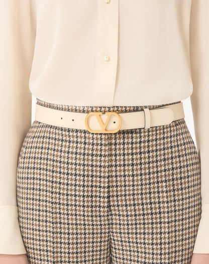 Vlogo Signature Reversible Shiny Calfskin Belt - 30mm / 1.2 In.