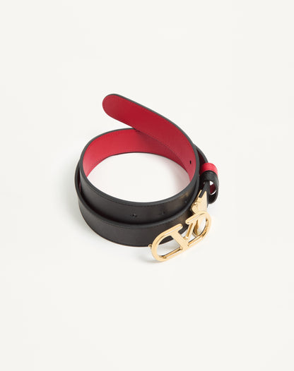 Vlogo Signature Reversible Shiny Calfskin Belt - 30mm / 1.2 In.