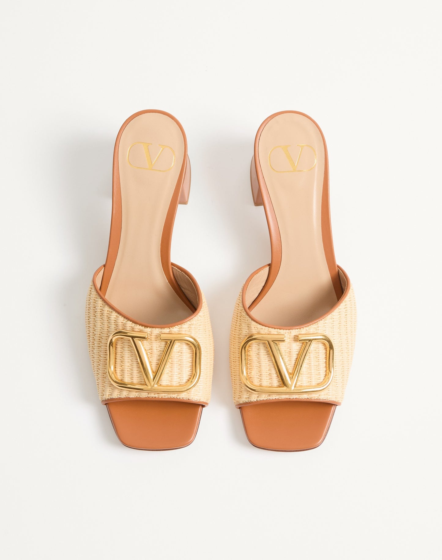 Vlogo Signature Slide Sandal In Raffia 60mm