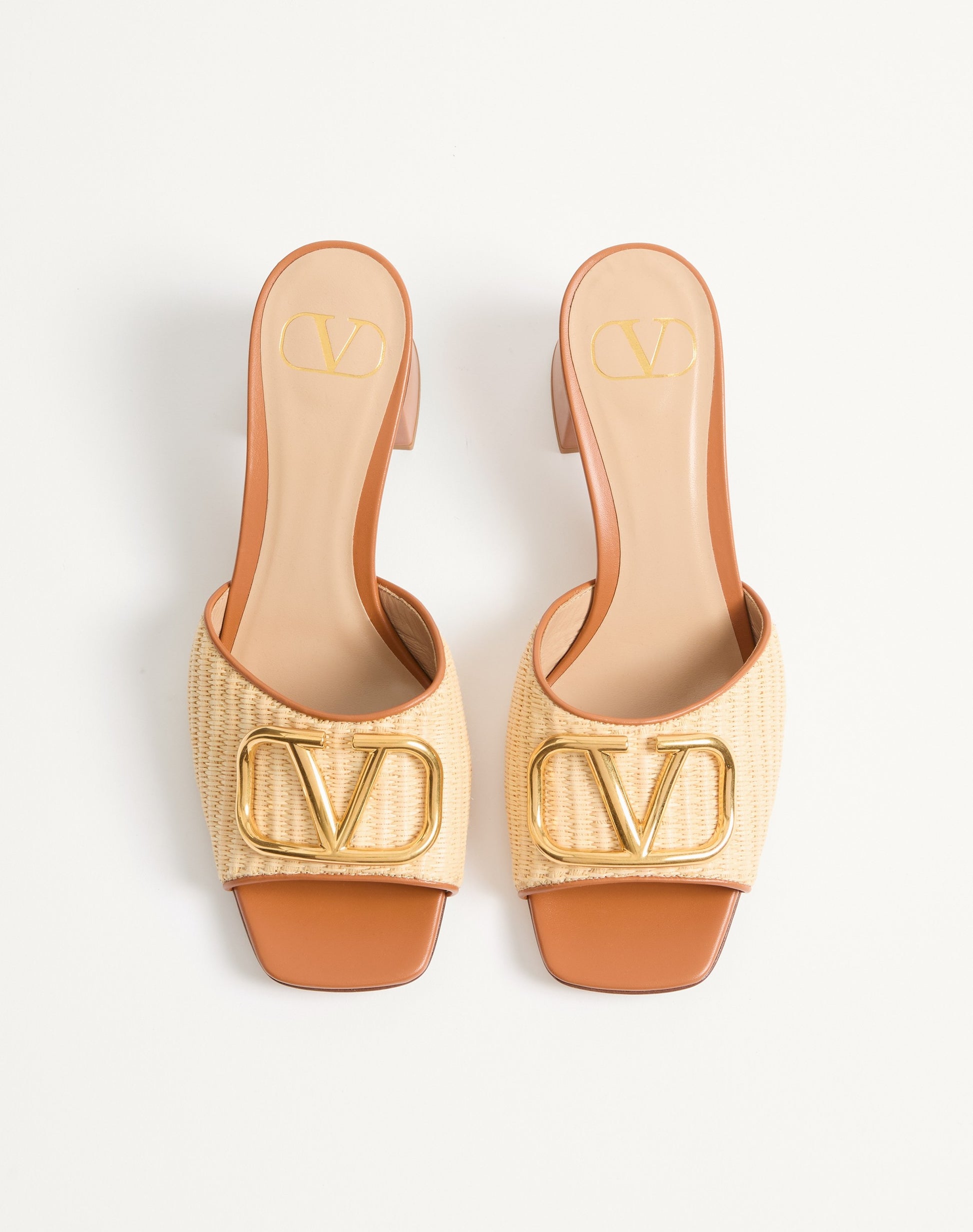 Vlogo Signature Slide Sandal In Raffia 60mm