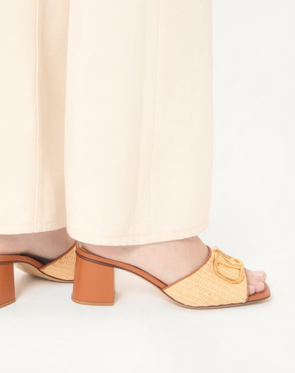 Vlogo Signature Slide Sandal In Raffia 60mm