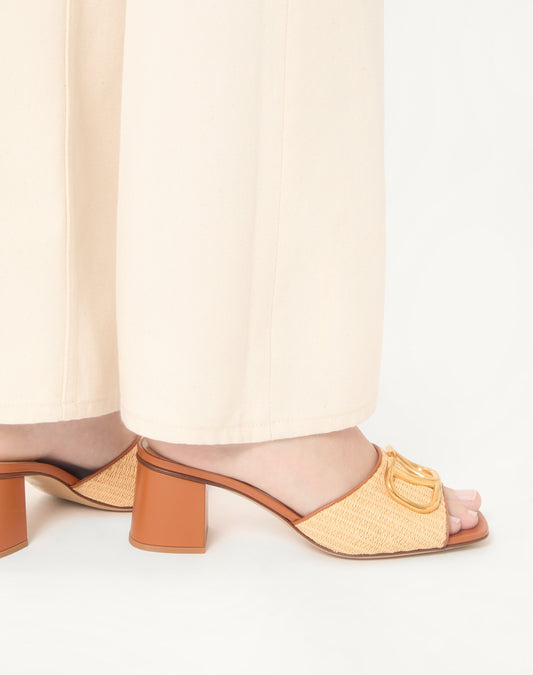 Vlogo Signature Slide Sandal In Raffia 60mm