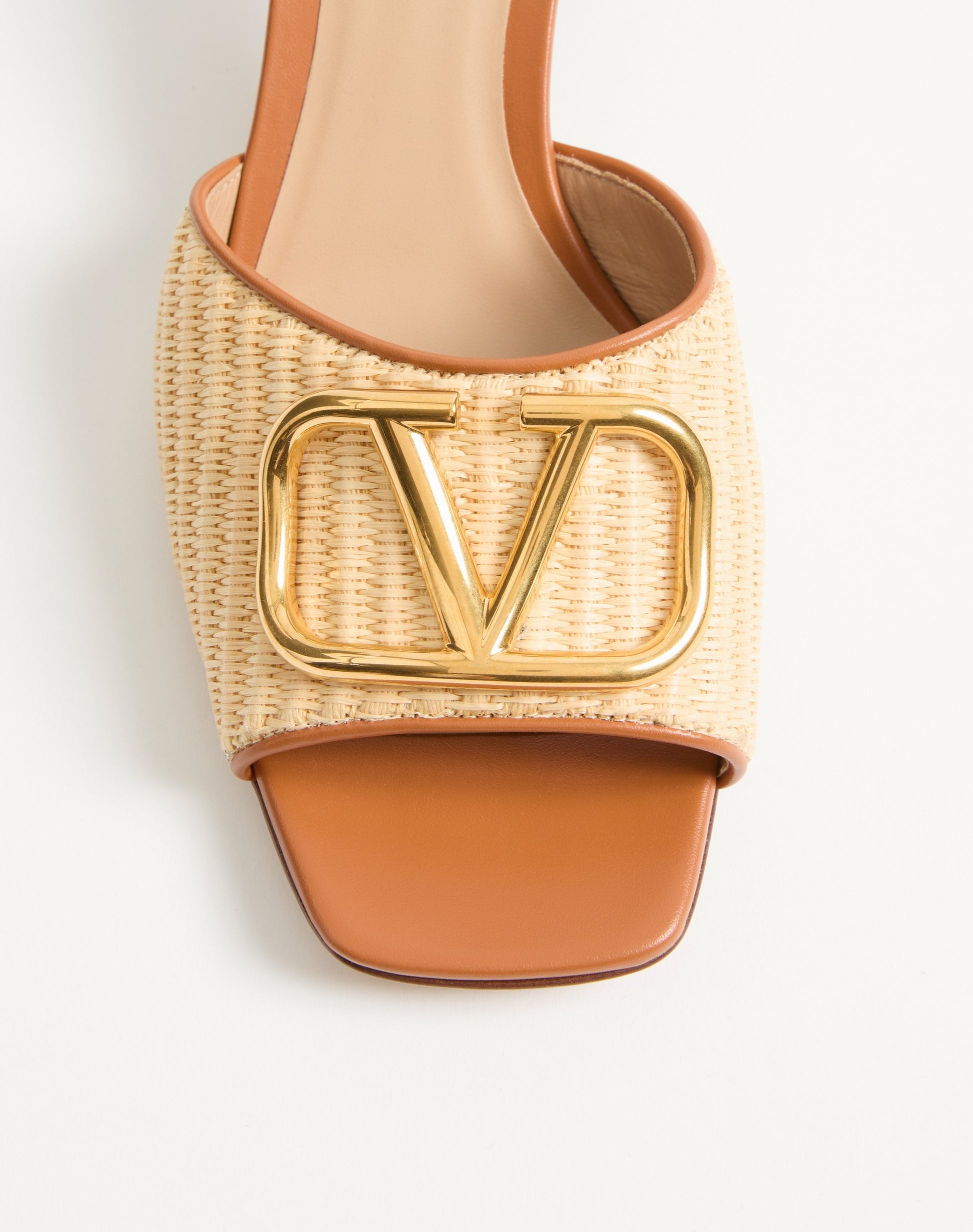 Vlogo Signature Slide Sandal In Raffia 60mm