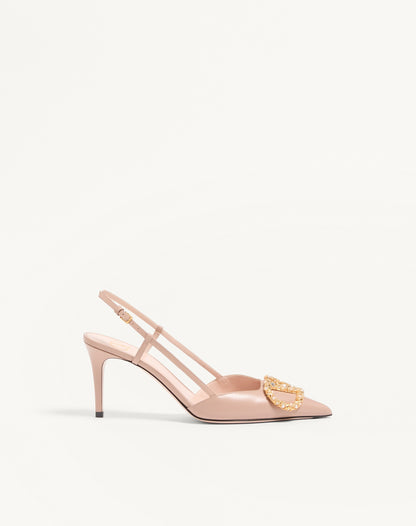 Vlogo Signature Slingback Calfskin Pump With Jewel Logo 80mm
