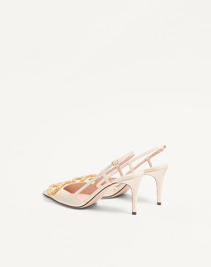 Vlogo Signature Slingback Calfskin Pump With Jewel Logo 80mm