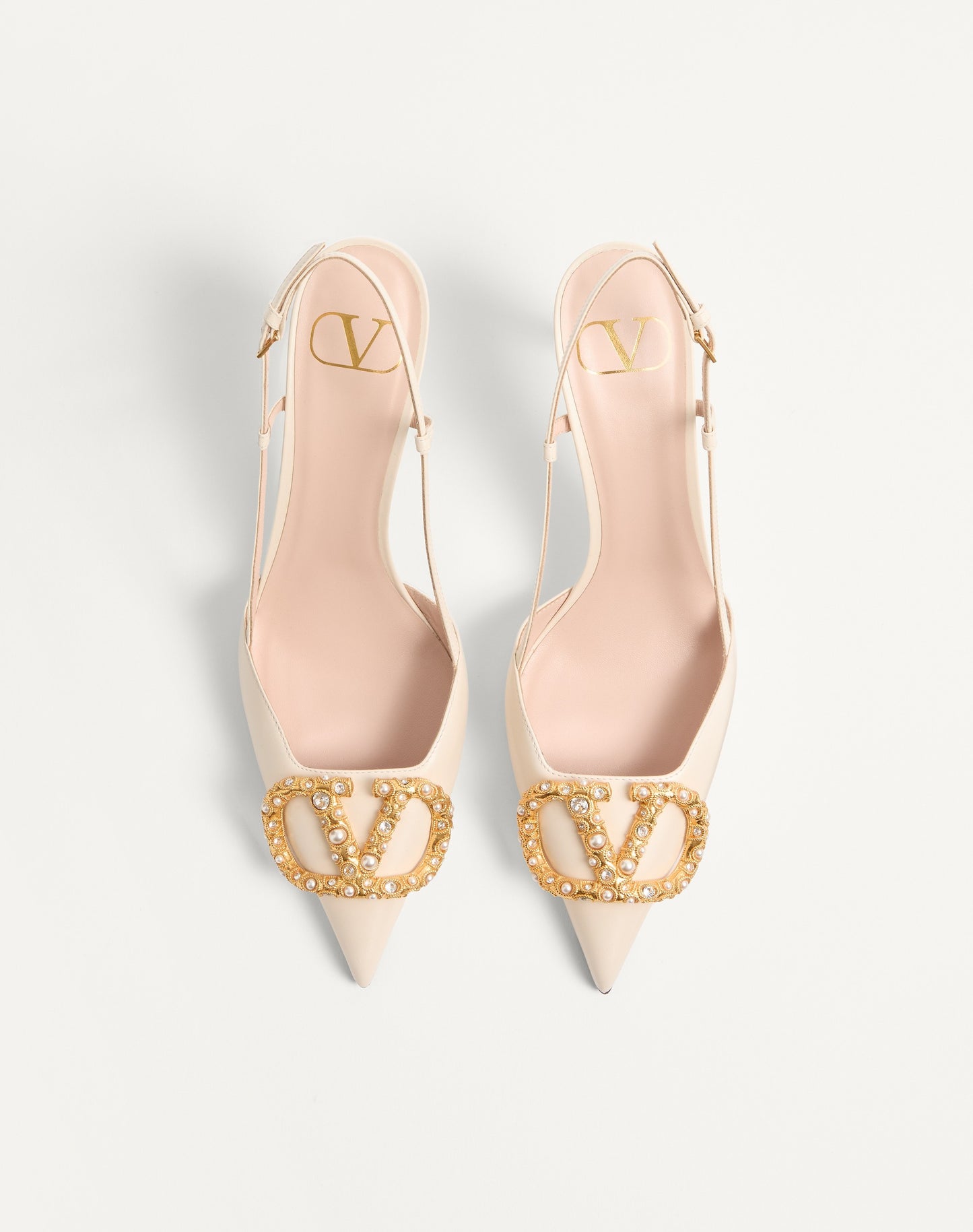 Vlogo Signature Slingback Calfskin Pump With Jewel Logo 80mm