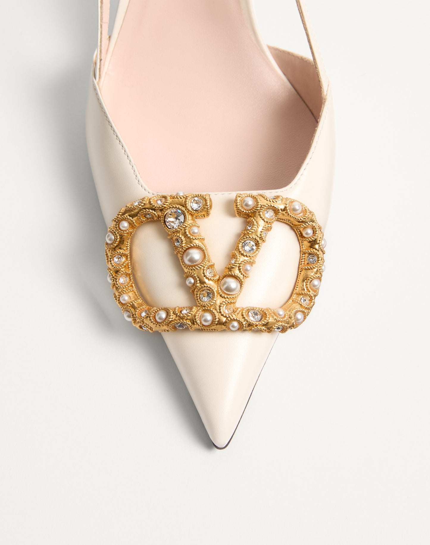Vlogo Signature Slingback Calfskin Pump With Jewel Logo 80mm