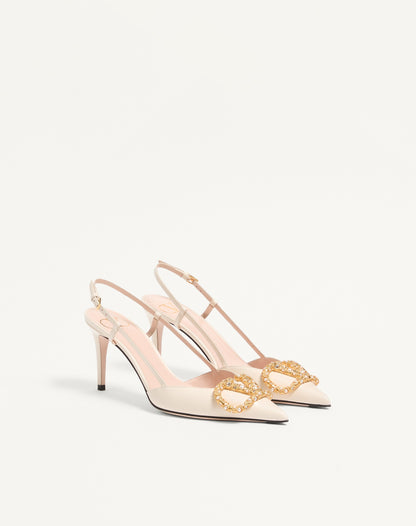 Vlogo Signature Slingback Calfskin Pump With Jewel Logo 80mm