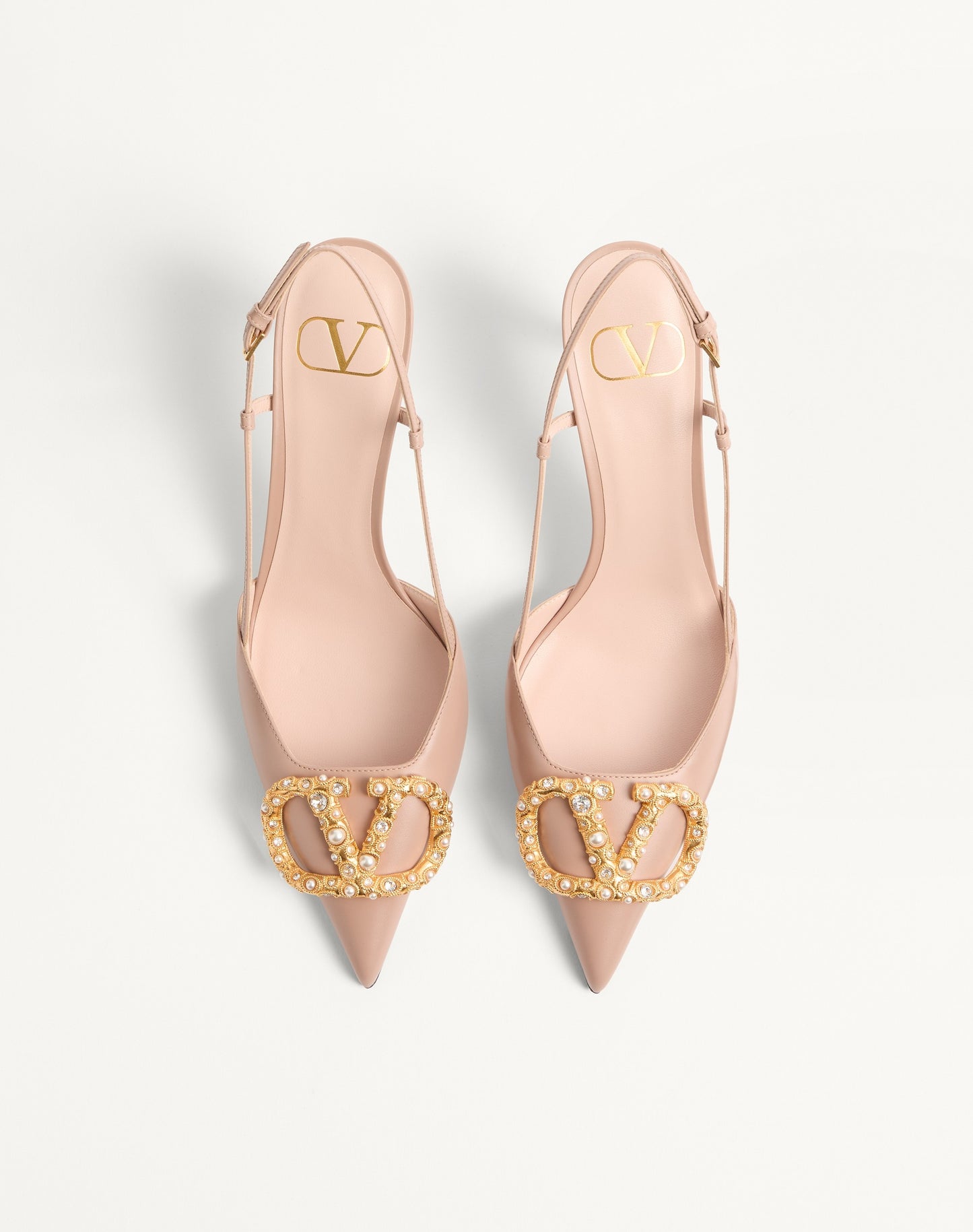 Vlogo Signature Slingback Calfskin Pump With Jewel Logo 80mm