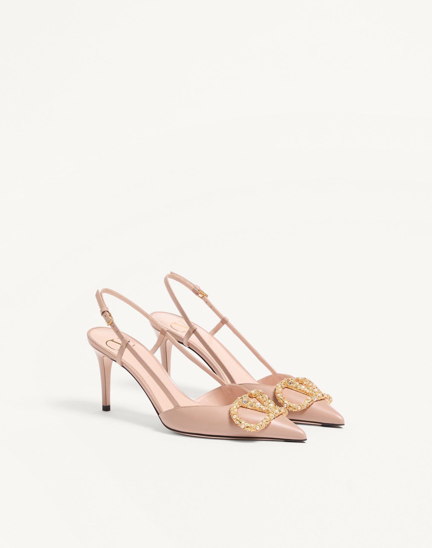 Vlogo Signature Slingback Calfskin Pump With Jewel Logo 80mm