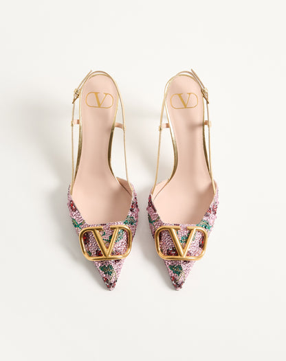 Vlogo Signature Slingback Décolleté With Cherryfic Embroidery 80mm