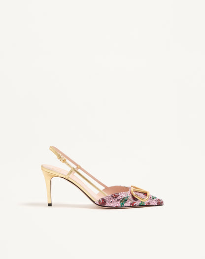 Vlogo Signature Slingback Décolleté With Cherryfic Embroidery 80mm