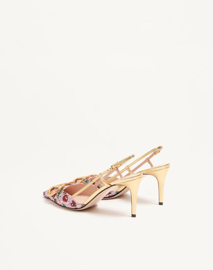 Vlogo Signature Slingback Décolleté With Cherryfic Embroidery 80mm
