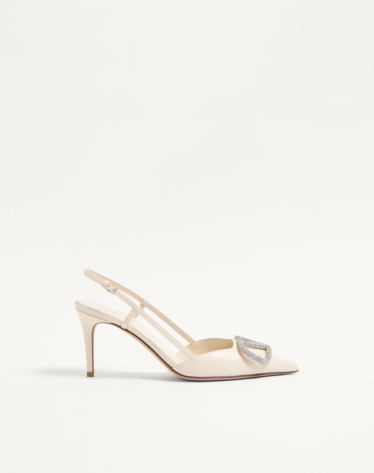 Vlogo Signature Slingback Pump In Calfskin Leather 80mm
