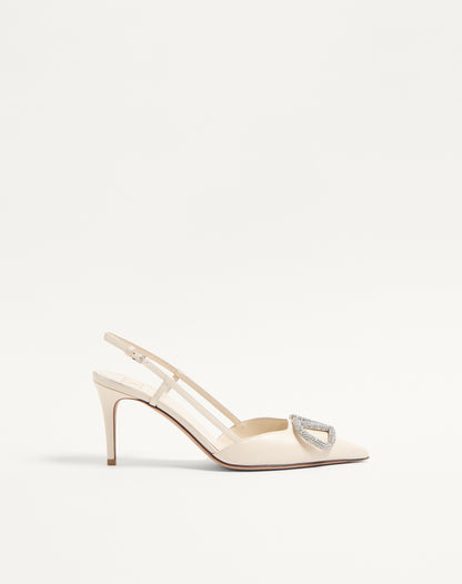 Vlogo Signature Slingback Pump In Calfskin Leather 80mm