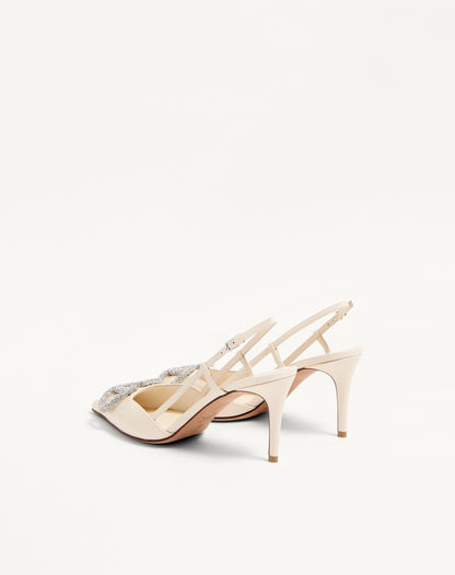 Vlogo Signature Slingback Pump In Calfskin Leather 80mm