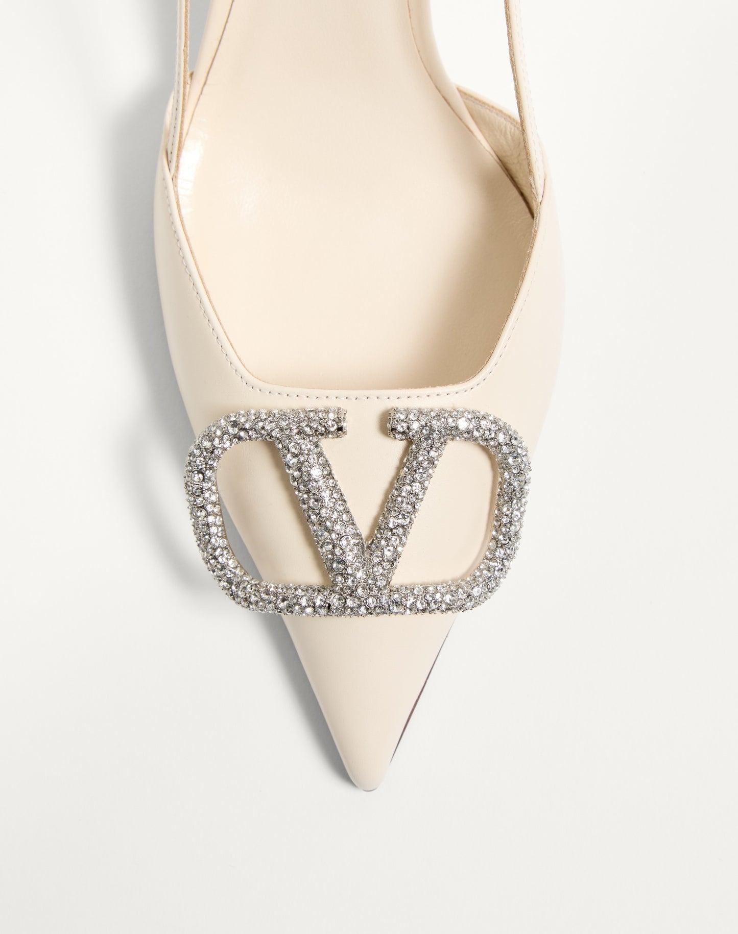Vlogo Signature Slingback Pump In Calfskin Leather 80mm