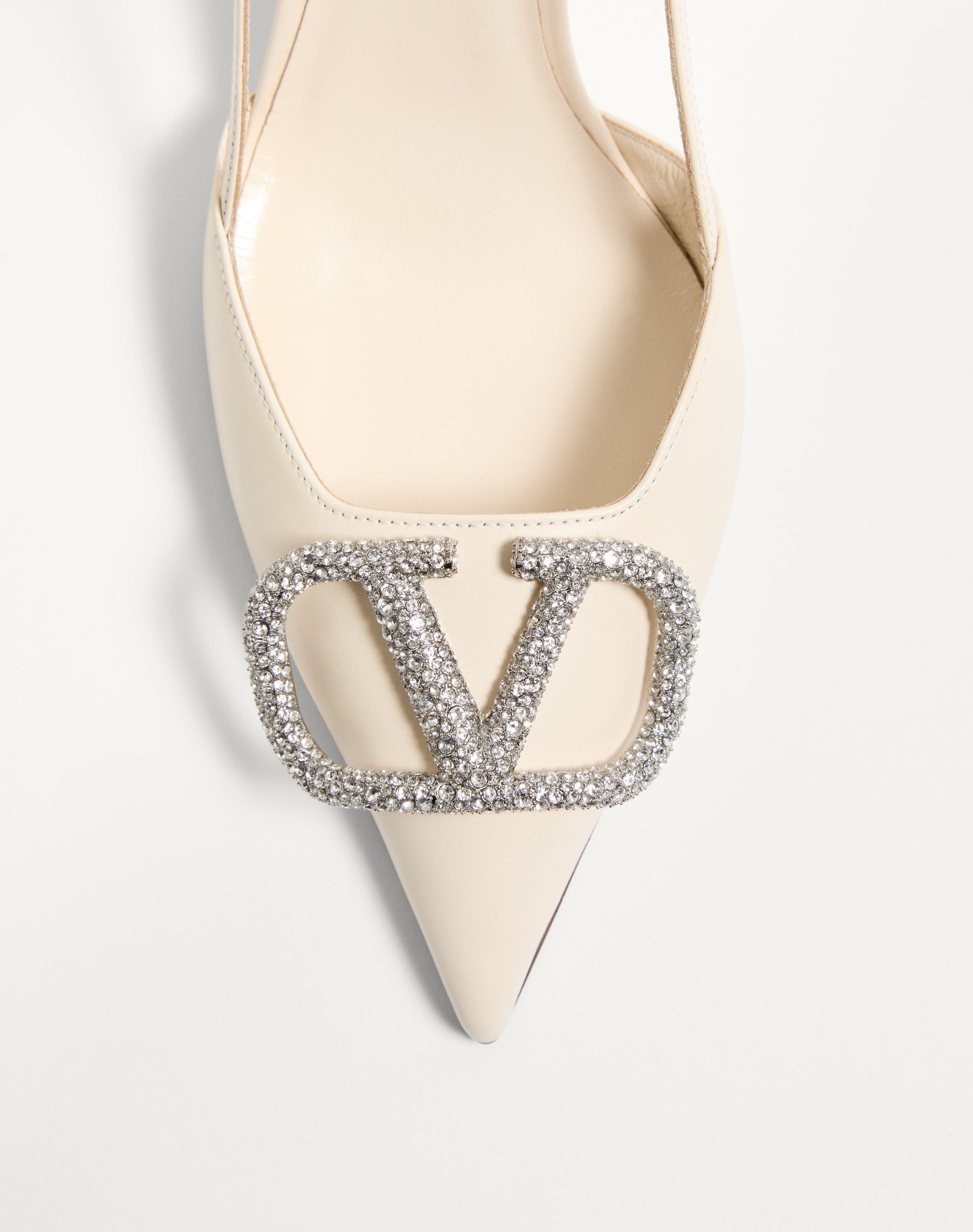 Vlogo Signature Slingback Pump In Calfskin Leather 80mm