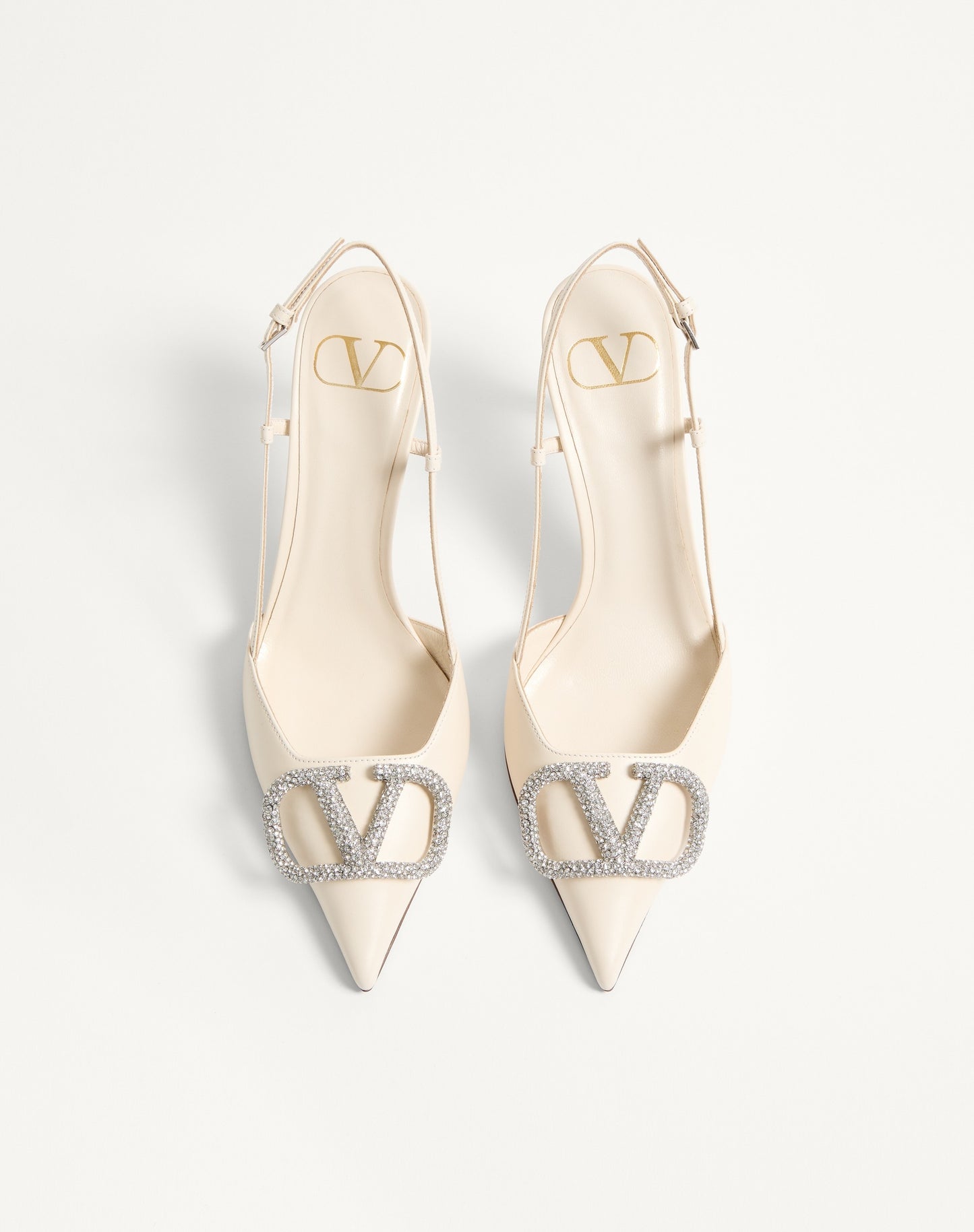 Vlogo Signature Slingback Pump In Calfskin Leather 80mm