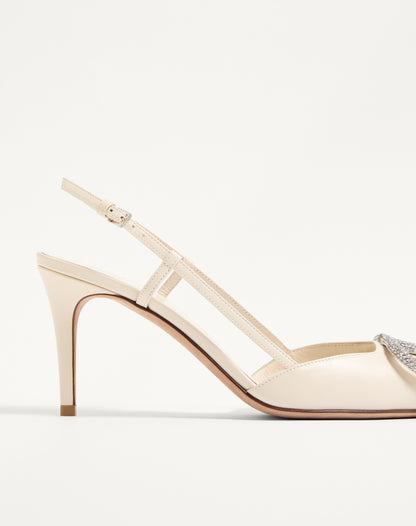 Vlogo Signature Slingback Pump In Calfskin Leather 80mm