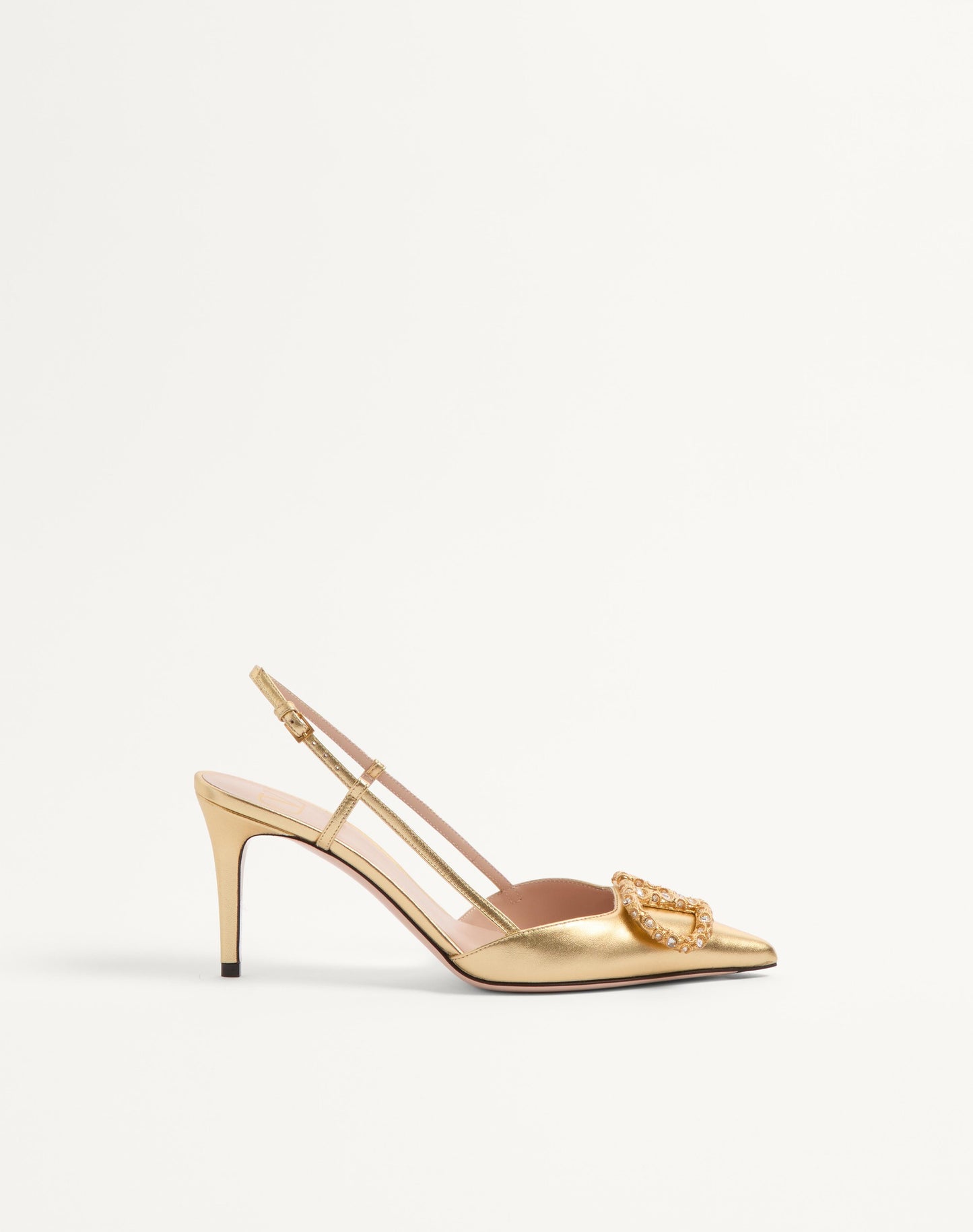 Vlogo Signature Slingback Pump In Laminated Nappa Leather 80mm