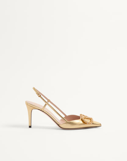 Vlogo Signature Slingback Pump In Laminated Nappa Leather 80mm