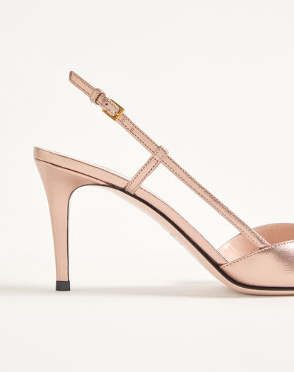 Vlogo Signature Slingback Pump In Laminated Nappa Leather 80mm