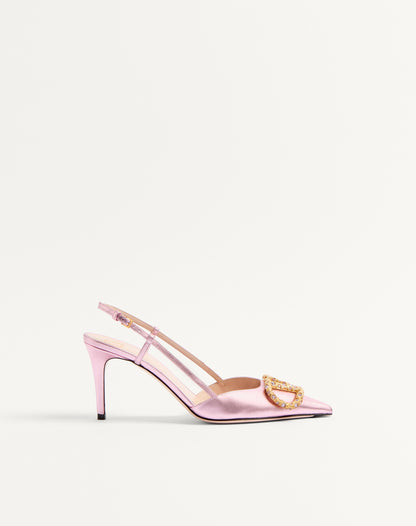 Vlogo Signature Slingback Pump In Laminated Nappa Leather 80mm