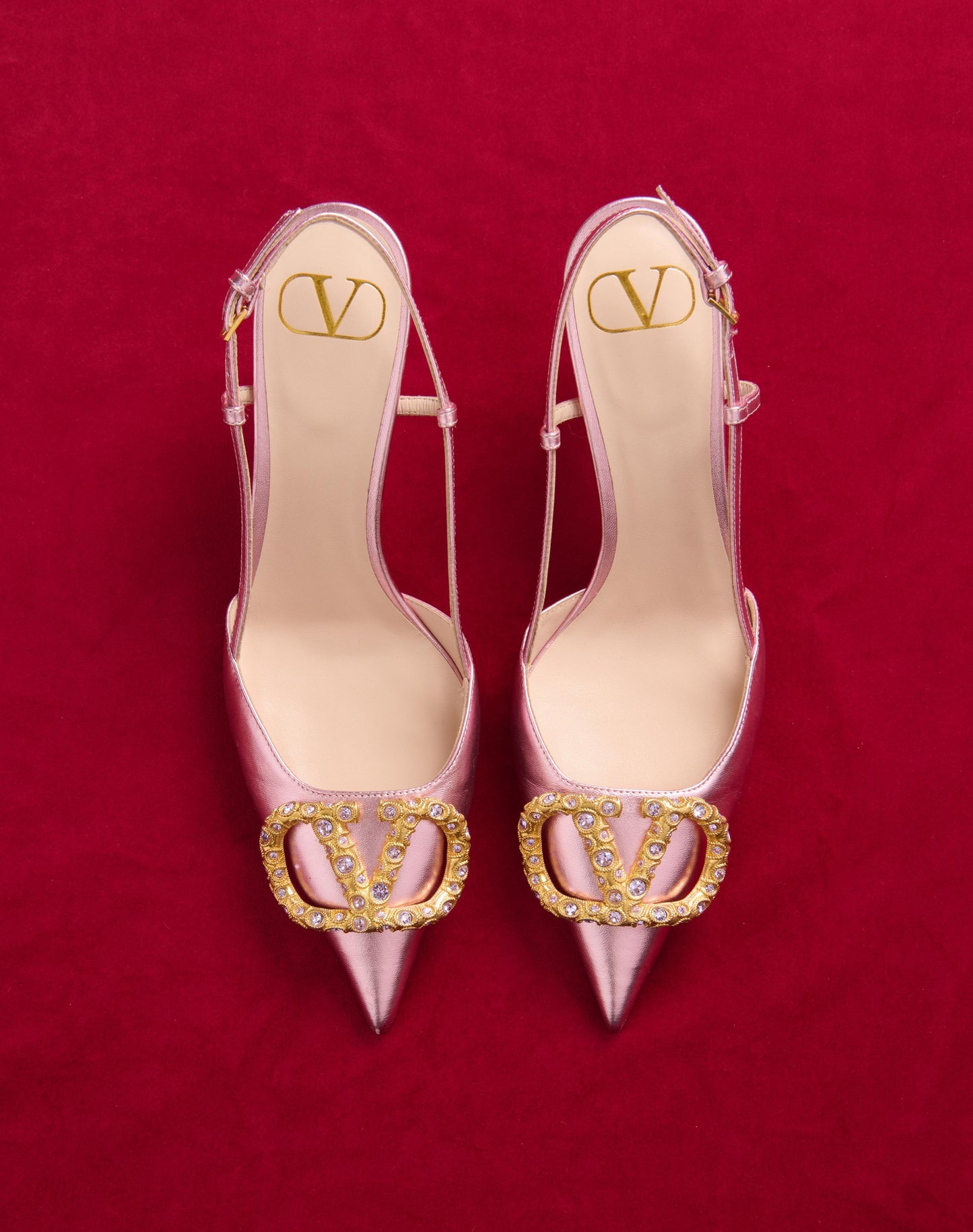 Vlogo Signature Slingback Pump In Laminated Nappa Leather 80mm