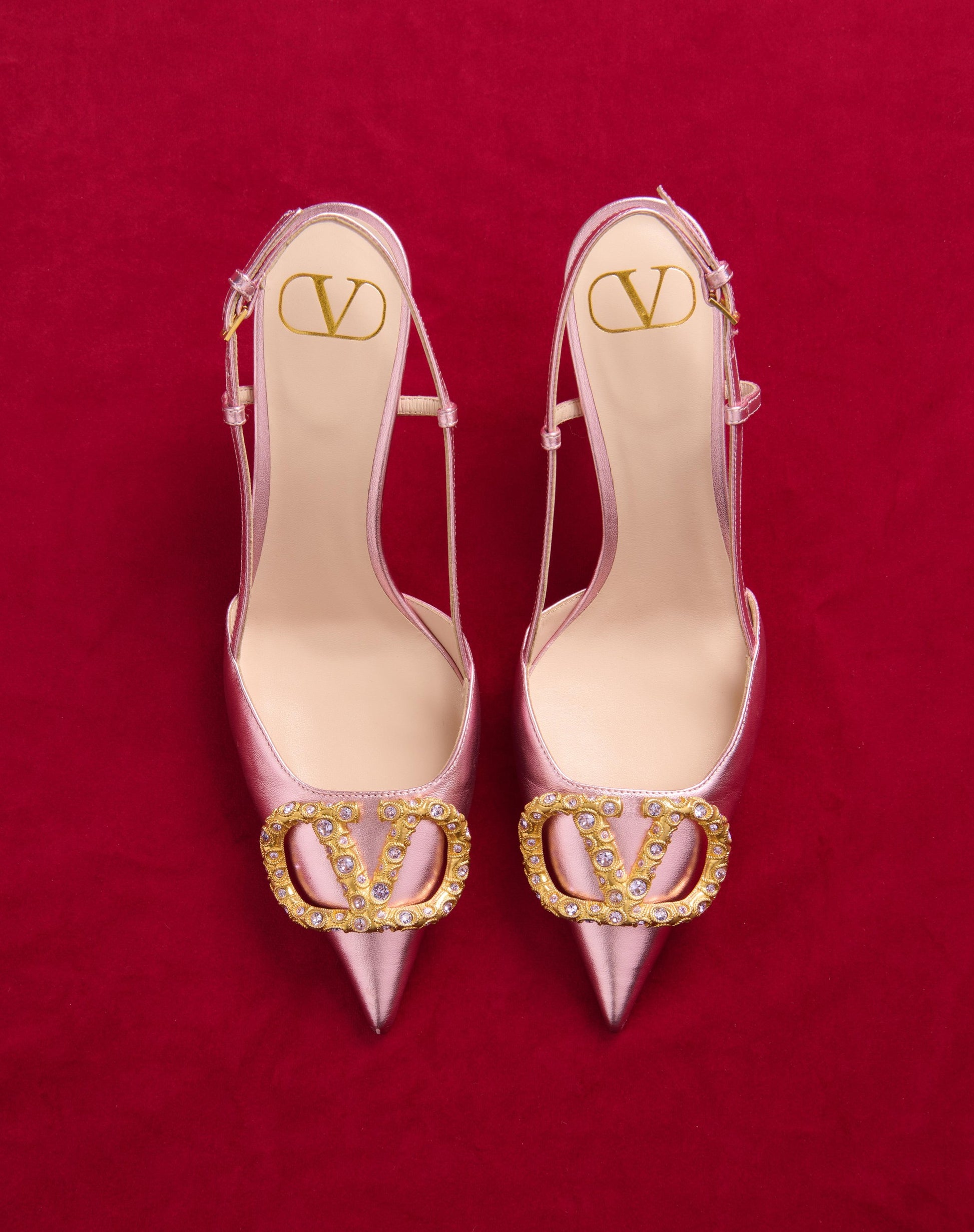 Vlogo Signature Slingback Pump In Laminated Nappa Leather 80mm