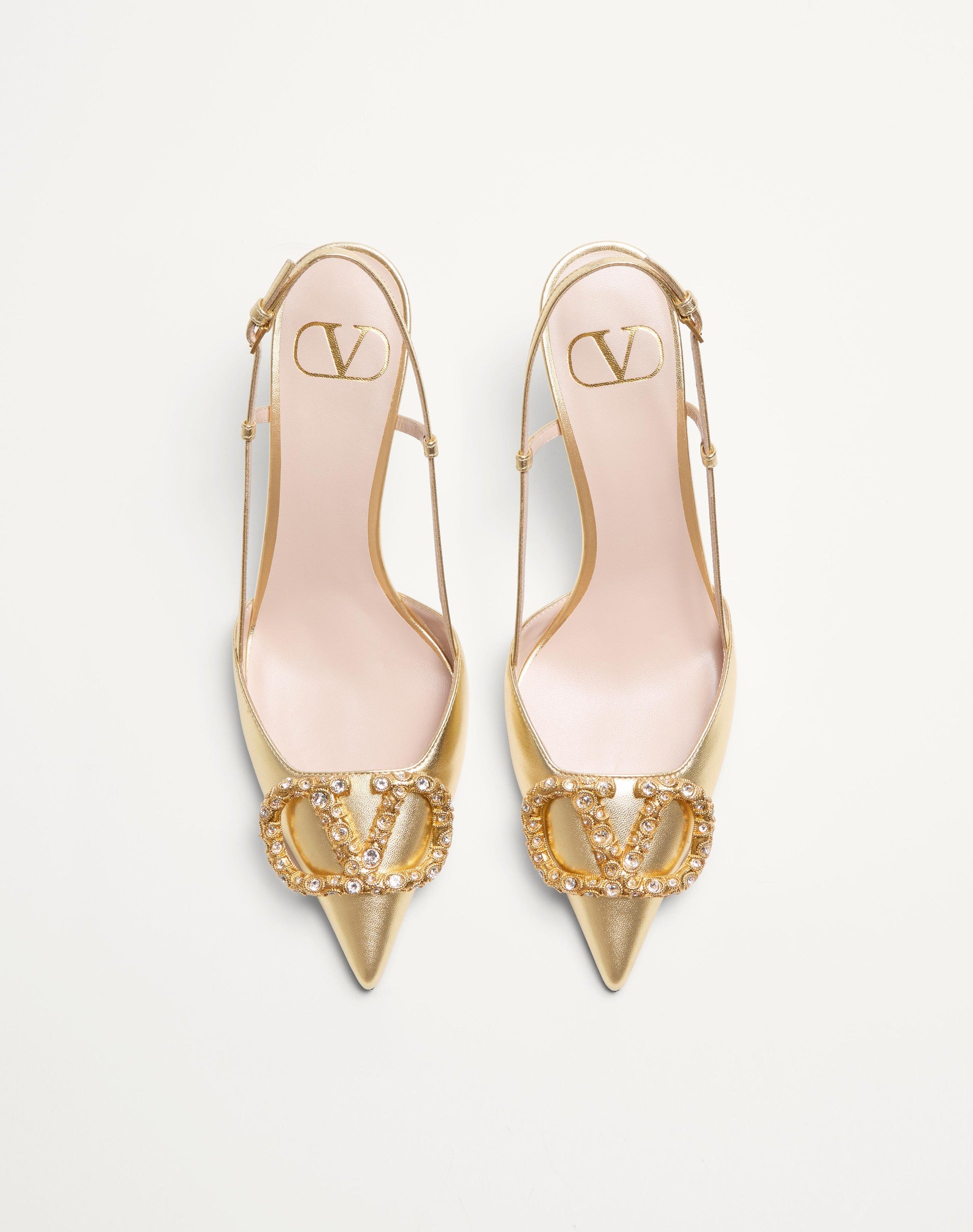 Vlogo Signature Slingback Pump In Laminated Nappa Leather 80mm