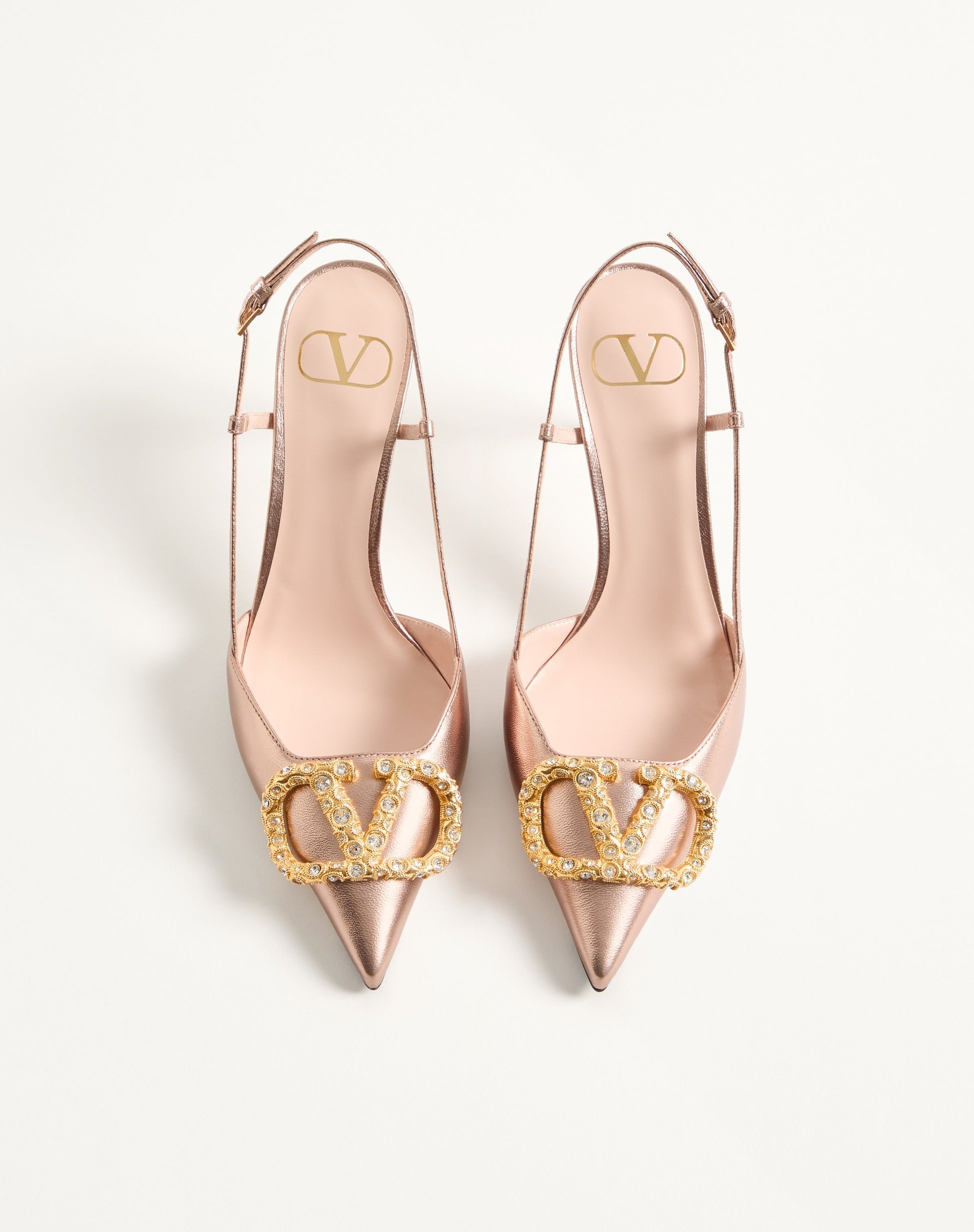 Vlogo Signature Slingback Pump In Laminated Nappa Leather 80mm