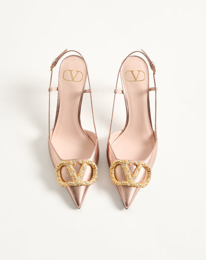 Vlogo Signature Slingback Pump In Laminated Nappa Leather 80mm