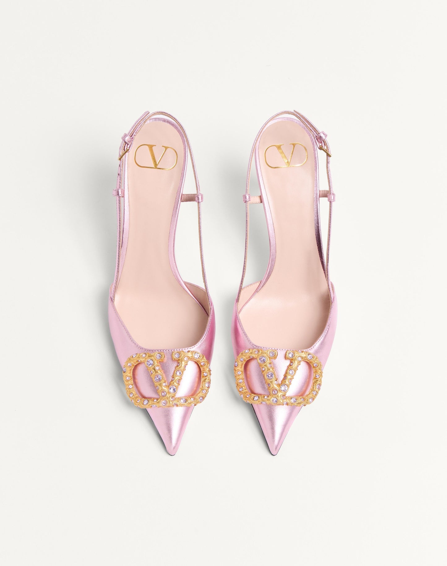 Vlogo Signature Slingback Pump In Laminated Nappa Leather 80mm