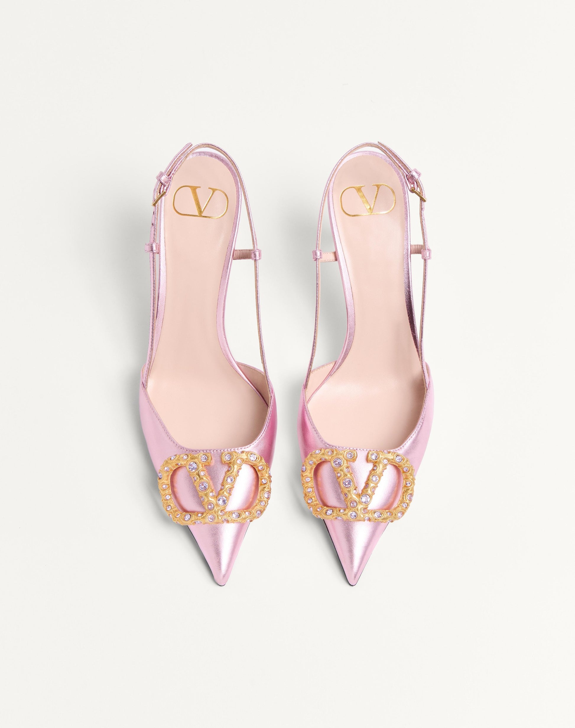 Vlogo Signature Slingback Pump In Laminated Nappa Leather 80mm