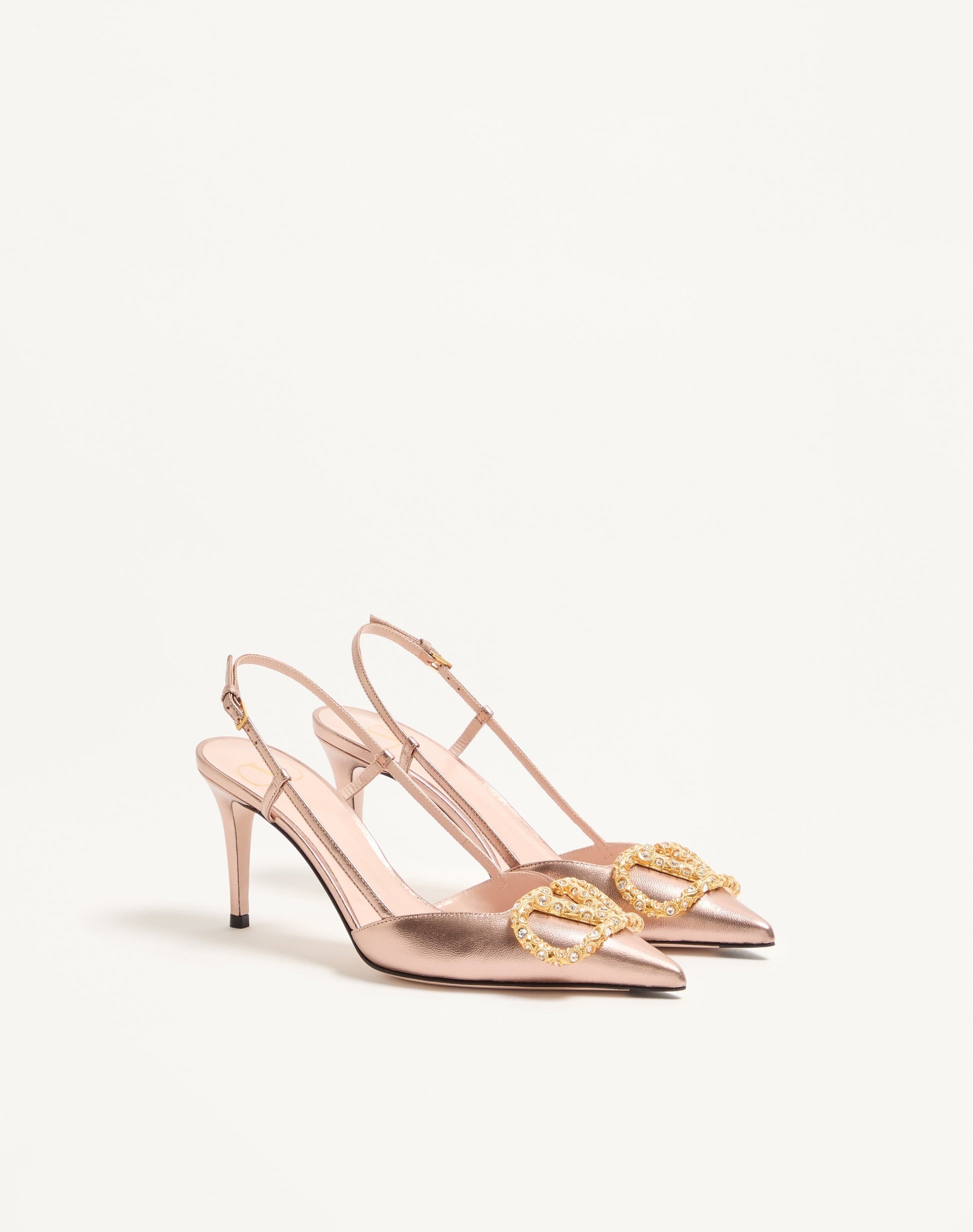 Vlogo Signature Slingback Pump In Laminated Nappa Leather 80mm