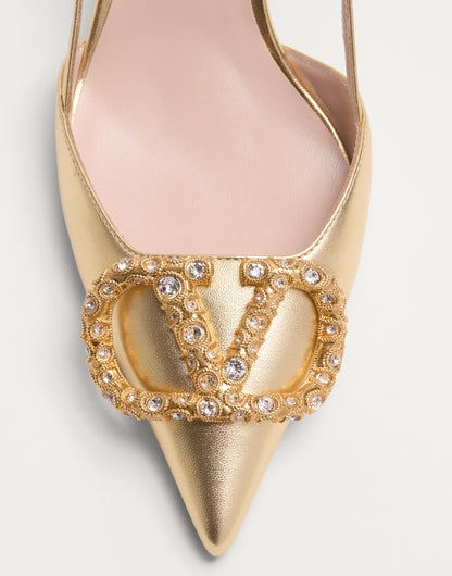 Vlogo Signature Slingback Pump In Laminated Nappa Leather 80mm