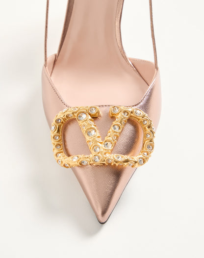 Vlogo Signature Slingback Pump In Laminated Nappa Leather 80mm